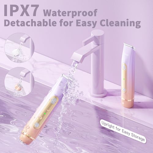 Bikini Trimmer for Women, Electric Razors with Dual Heads, Rechargeable Pubic Hair Trimmer with IPX7 Waterproof, Painless Pro Shaver for Underarm Leg Arm Body Face Private Area£¨RoyalRose£©
