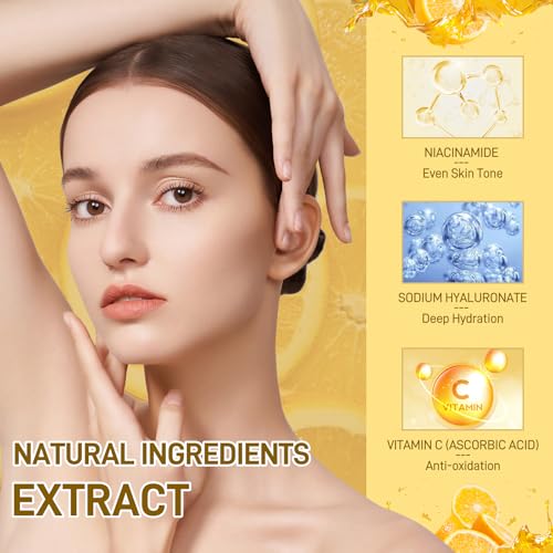 5Pcs Valentines Day Vitamin C Skincare Set, Skin Care for Kids, Skincare Gift Sets with Cleanser, Toner, Serum, Eye Cream, Facial Cream, Skin Care Set for Girls Ages 8-12, Travel Facial Kit for Girls