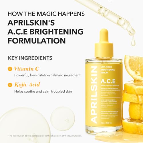 APRILSKIN A.C.E Serum£üVita Kojic Serum for Brightening & Glow£ü3-Second Brightening£üKojic Acid & Vitamin C for Uneven Skin Tone£üKorean Skin Care£ü3.88 oz.