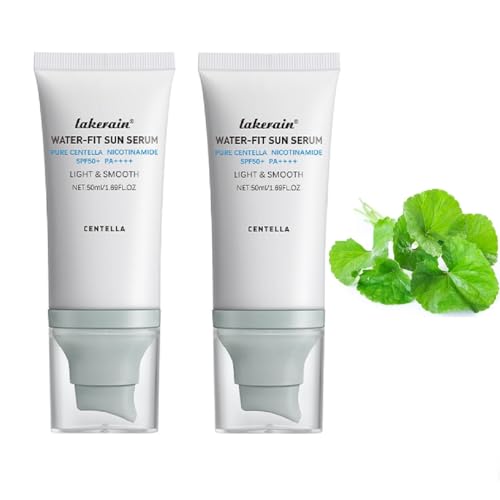 2Pcs Centella Sunscreen SPF 50, Hyalu Cica Water-Fit Sun Serum,Face Sun Screen Hydrating Non Greasy,Long-Lasting Protection for Girl Skincare.