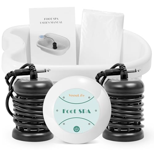 Ionic Foot Bath Detox Machine with Bag, Portable Foot Detox Machine, Ionic Foot Spa Ion Cleanse for Home Beauty Salon Spa with Arrays, 100 Liners