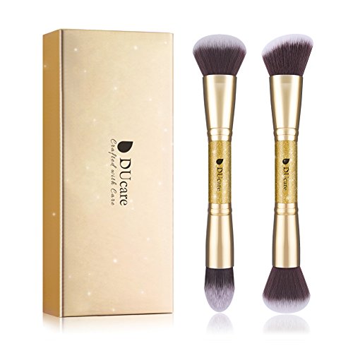 DUcare Makeup Brushes Duo End Foundation Powder Buffer and Contour Synthetic Cosmetic Tools