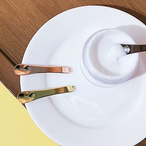 9 Pack Metal Cosmetic Skincare Spatula, Makeup Beauty Scoop, Mini Mask Facial Reusable Spoon, Mixing Stick Applicator for Facial Cosmetic, Cream, Lotions, Moisturizer (Rose Gold, Gold, Silver)