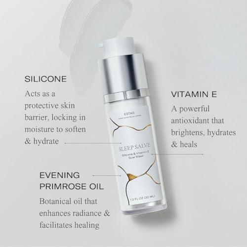 Scar Silicone Cream - Sleep Salve with Vitamin E to help reduce the appearance of scars 1 oz - for Face & Body Scars, Including Surgical, Burn, C-Section & Acne Scars
