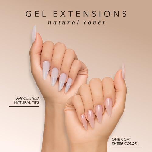 Kiara Sky Gel Nail Extension Tips ? Natural Cover, 504 pieces, Sculpted - Stiletto shape, Large (L)