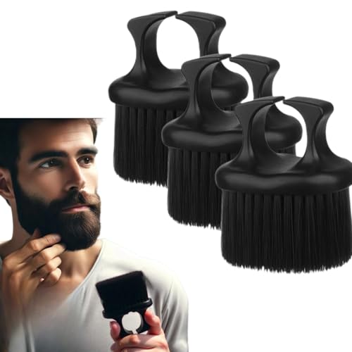 3pcs Beard Brush for Men, Neck Face Duster Brush Mustache Grooming Tool for Men's Hairdressing Salon Home Barber Shop