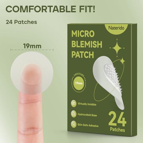 Microdart Hydrocolloid Acne Patch 24 Counts,Pimple Patch Hyaluronate Acid & Salicylic Acid Pimples Overnight for Deep, Early and Hidden Blemishes
