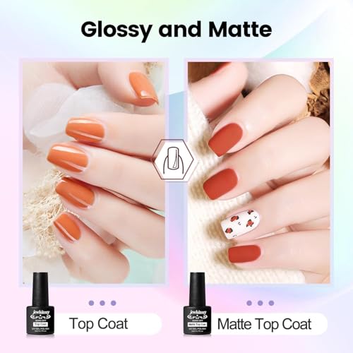 JEWHITENY 27 Color Gel Nail Polish Kit - 14 Colors Poly Gel Nail Kit with Base Coat and Top Coat Set