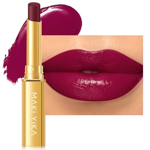MAKI YIKA Burgundy Lipstick for Women Moisture Hydrate Lipsticks Glossy Purple Lipsticks Sheer Finish Lightweight Tinted Lip Balm (Z19 To You)