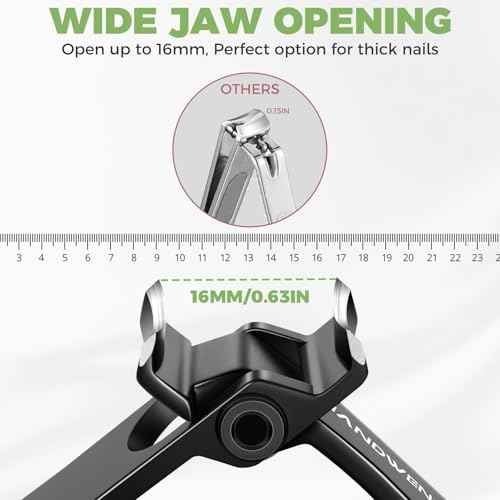 Toenail Clippers for Thick Toenails for Seniors, Angled Head Large Toe Nail Clippers for Men, Heavy Duty Nail Clippers with Wide Jaw Opening, Fingernail Clipper Nail Cutter with Long Handle