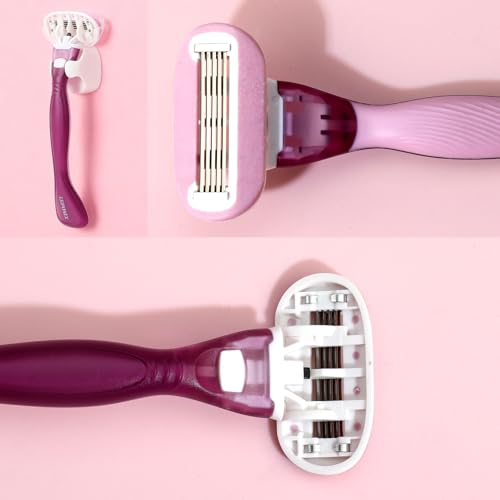 2025 Women's Complete Shaving Kit with Razor & Holder - 5 Piece Strawberry Vanilla Set Include Pre-Shave Scrub, Cream, Aftershave Oil - Luxury Gifts Set for Her, Wife, Mom (Valentines Day, Christmas)