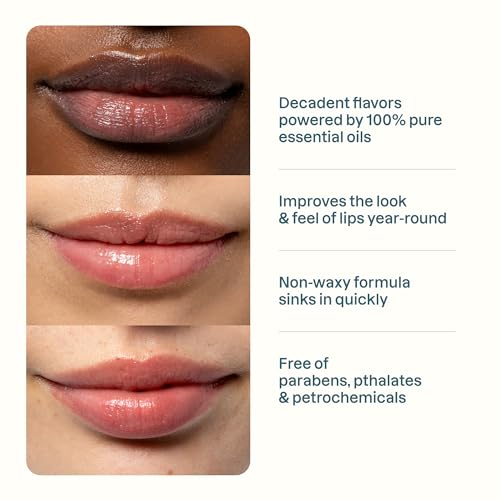 Cliganic Organic Lip Balm Set (4 Packs of 6 Tubes), 100% Natural Moisturizer for Cracked & Dry Lips