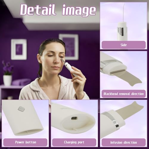Multifunctional Facial Spatula Pore Cleaner Tool for Deep Cleansing£¬Serum Infusion£¬ Skin Lifting£¬Pore Cleansing with Timer Function for Facial Skincare Gift Remov