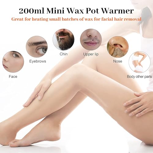 ZJchao Mini Hair Removal Wax Hot Machine, Paraffin Wax Warm Machine with 6 Gears Temperature Adjustment for Men Women, Waxing Pot Warmer Hair Removal (US Plug)