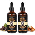 2 PACK Beard Growth Oil for Men, 100% Natural Beard Oil with Argan Oil, Jojoba Oil, Castor Oil - 6.76 FL/200ML Fresh Fragrance Beard Conditioner Softens, Nourishes,Strengthens, Promotes Beard Growth