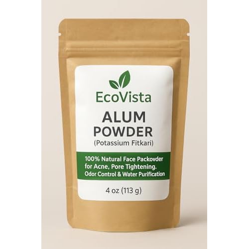 Potassium Alum Powder (Fitkari/Phitkari) 4oz ? Natural Skincare for Acne, Pore Refining, Face Mask & Deodorant Use ? Water Purification Powder
