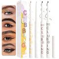 4 Colors Gel Eyeliner Pencil, Waterproof Brown Eyeliner Matte Shimmer Smooth Waterline Eyeliner Pen Gel Cream Texture Highly Pigmented Long Lasting Buildable Eyeliner, Black, Brown, White, Gold