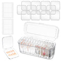 24 Pcs Clear Press On Nail Storage Box with 2 Large Organizers and 60 Adhesive Tapes, for Fake Nail Display, Nails Salon Packaging, and Nails Art Organization