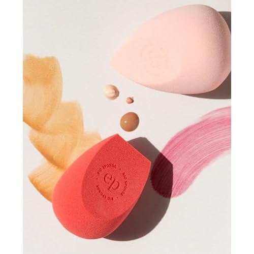 Ere Perez - Bio All-Beauty Sponge Duo | Multiple Edges for Precise Application, Streak-Free Finish, Pointed + Slanted Sponges | Vegan, Cruelty-Free, 100% Plant-Based