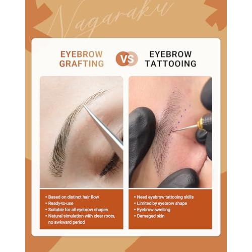 NAGARAKU Eyebrow Extensions, Air Series Brow Extension False Eyelashes Straight Curl for Bottom Lower Lash Grafting 16 Rows Black Soft Natural for Professional Salon Use - 0.07mm, Brown, 9/10/11mm