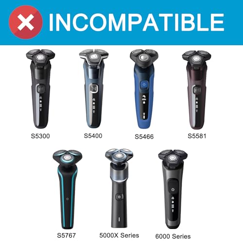 SH50 Replacement Heads for Philips Norelco 5000 Series (S5xxx, AT7xx, AT8xx, PT7xx, PT8xx) - Electric Shaver Blades & Cutters Compatible with Series 5000, AquaTouch, PowerTouch Shavers 6-Pack