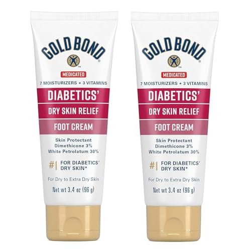Gold Bond Ultimate Diabetics' Dry Skin Relief Foot Cream 3.4 oz., Soothes Skin Discomfort - Pack of 2