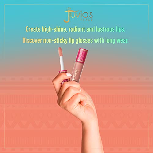 Juvia's Place Long Lasting Lip Gloss Reflect Barely There, Non-Sticky Luscious High Shine Glow, 16 oz, Light Neutral Beige, Smooth and Creamy