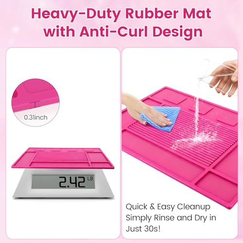 Magnet Barber Mats for Clippers, Barber Station Organizer Mat with 4 Magnets, Barber Matt Organizer Station, Professional Anti-Slip Heat-Resistant Silicone Pad for Hairstylist