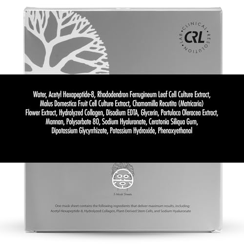Clinical Resolution CRL Peptide Aqua Gel Mask 5 Pack Instant Hydration, Soothing & Cooling, Helps Comfort Skin After Professional Treatments, for a Refreshed, Healthy-Looking Complexion