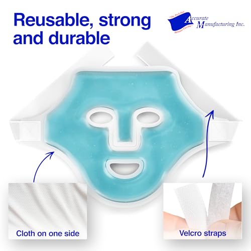 Skin Care Face Mask Ice Pack - Cold Face Ice Mask with Straps, Ice Mask for Face, Flexible and Reusable Cooling Face Mask and Eye Mask for Removing Puffiness and Tightening Pores