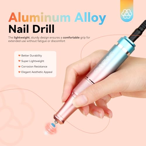 SAVILAND Electric Nail Drill Professional: 40000RPM Upgrad Nail Drill Kit 2026 Beautiful Gradient Sunset Color Scheme Nail D rill Machine Portable Nail File & Buffers Salon Use Manicure Pedicure