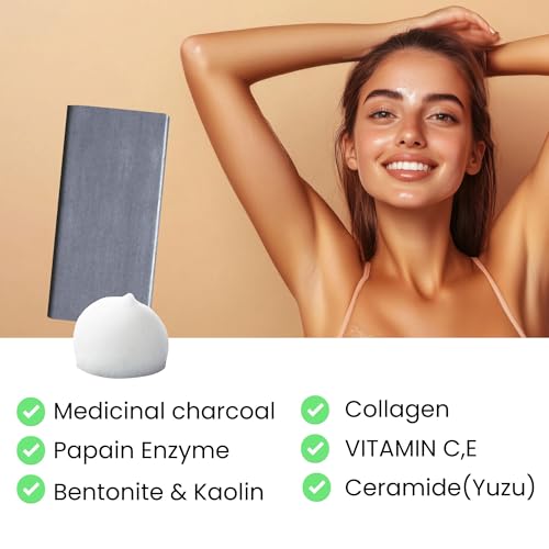 Pelican Soap Charcoal Soap Bar for Women & Men, Black Soap Bar for Acne-Prone Skin with Kaolin Clay & Papaya Enzyme, Exfoliating Bar Soap for Sensitive Skin & Pore Cleansing, Made in Japan 4.8 Oz