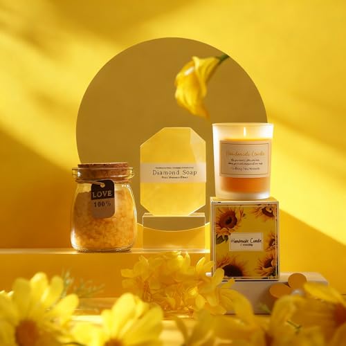 Sunshine Gift Basket for Women ? 10pcs Birthday Gifts for Women, Best Friend Cheer Up Box, Get Well Soon Care Package, Thinking of You Gifts for Mom, Sister, Friend (Sunflower - 10 PCS)