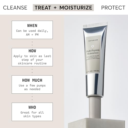 Naturium Multi-Peptide Moisturizer Jumbo, Hydrating & Smoothing Skin Care, Moisturizes with Ethylated Vitamin C & Panthenol, 3.4 oz