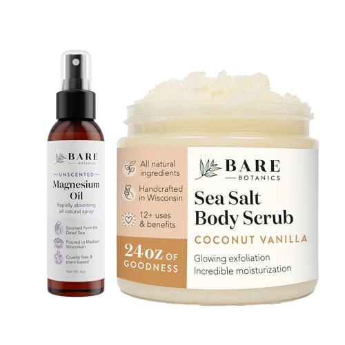 Bare Botanics Coconut Vanilla Body Salt Scrub + Magnesium Oil Spray