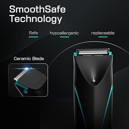 Brightman Electric Body Hair Trimmer for Men ? Waterproof Cordless Groomer with Ceramic Blades LED Light & 120-Min Runtime for Chest Groin Armpits Legs & Travel