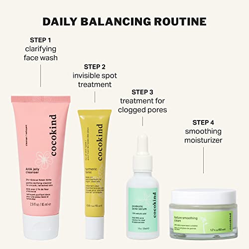 Cocokind Postbiotic Acne Serum, Salicylic Acid Serum and BHA Liquid Exfoliant - Exfoliating, Brightening and Hydrating Serum