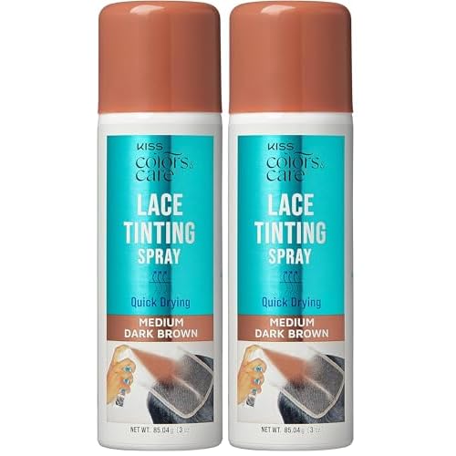 KISS Colors & Care Lace Tinting Spray, Medium Dark Brown, 3 oz | Quick Drying | Washes Out Easily | Smudge-Free | Sweat Resistant