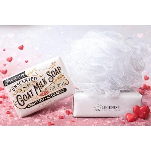 Legend's Creek Farm Goat Milk Soap - Triple Milled Cleansing Moisturizing Bar for Hands and Body - 9 Oz Creamy Lather, Nourishing, Natural Soap for Sensitive Skin (Unscented, Pack of 1)