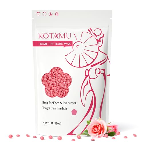 KOTAMU Pink Digital Hair Removal Wax Kit with Pink Wax Beads, Gentle Full Body Hair Removal for Men Women, Perfect for Face, Eyebrows, Lips, Arms, Bikini & More Delicate Areas