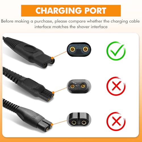 LinMei Replacement Charger Cord for KEMEI KM-1910 Electric Shaver 5V USB Charger Cable for Beard Trimmer & Electric Razor