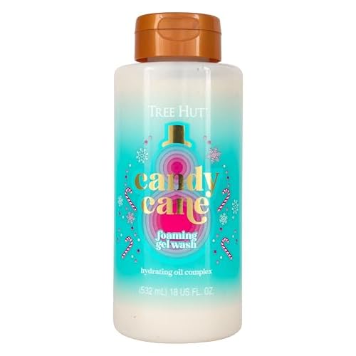 Tree Hut Candy Cane Moisturizing Foaming Gel Wash | Cleanse & Soothe Skin Without Stripping Moisture | Made with our Hydrating Oil Complex | Limited Edition Holiday | 18 fl oz.