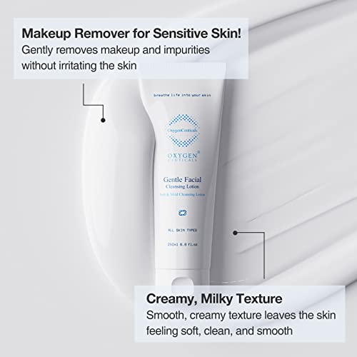 OxygenCeuticals Gentle Facial Cleansing Lotion ? Hydrating Cleanser for Sensitive & Dry Skin, Removes Makeup Residue & Impurities Without Greasy Feel, Enriched with Botanic Oils 8.8 fl.oz (250ml)