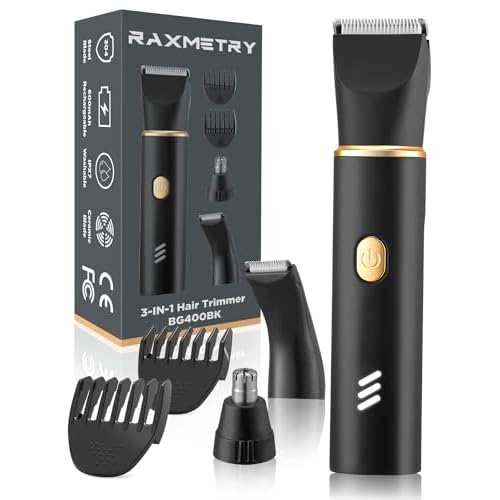 Manscape Body Hair Trimmer for Men-3 in 1 Electric Razor Groin Groomer,IPX7 Waterproof,Versatile Hair Trimmer for Ball/Pubic/Chest/Beard/Nose,USB-C Rechargeable,Gifts for Him Dad