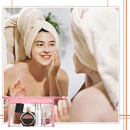 Chunful 10 Pack Clear Makeup Bags Bulk, TSA Approved Toiletry Bag, Clear Cosmetic Toiletries Pouch with Zipper, PVC Waterproof Cosmetic Pouch for Women and Men