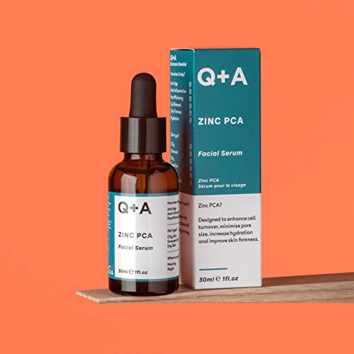 Q+A Zinc PCA Facial Serum (30ml), 99% Natural, Pore-Refining & Firming Serum with Zinc PCA and Reishi & Shiitake Mushrooms, Reduces Redness & Blemishes, Fragrance Free, Vegan & Cruelty Free Skincare