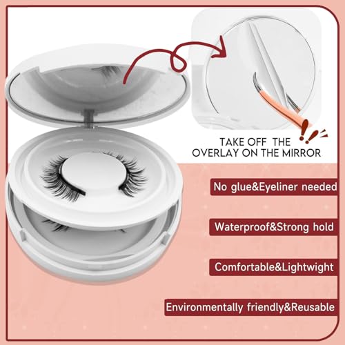 Magnetic Lashes,Magnetic Eyelashes with Applicator Reusable Magnet Eyelashes without Eyeliner Natural Look No Glue (Natural+Iris)