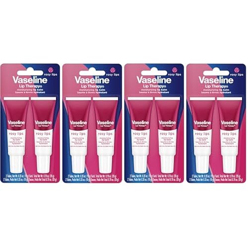 Vaseline Lip Therapy Rosy Lips Moisturizing Lip Balm -Twin Pack,(Pack of 4)