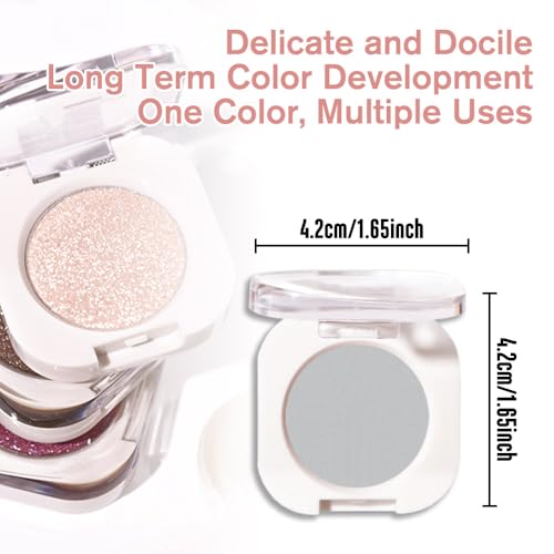 Dusty Grey Single Matte Eyeshadow Makeup, Neutral Powde Eye Shadow for Older Women, Smoky Gray Grey Matte Singles Eyeshadow Palette Pigmented Waterproof,Girls Monochrome Eyeshadows Gift 28