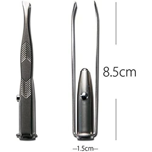 Silver Creative Led Light Eyelash Eyebrow Hair Removal Stainless Steel Make Up Tweezer and Practicality, Hair Removal Tweezers,Women's 8.8x0.8x1.6cm,